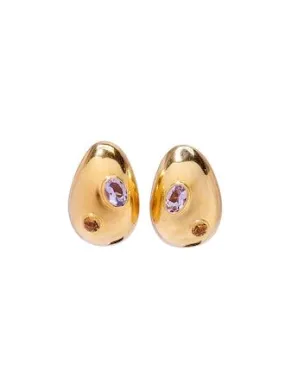 Lizzie Fortunato Mini Arp Earrings in Studded Gold