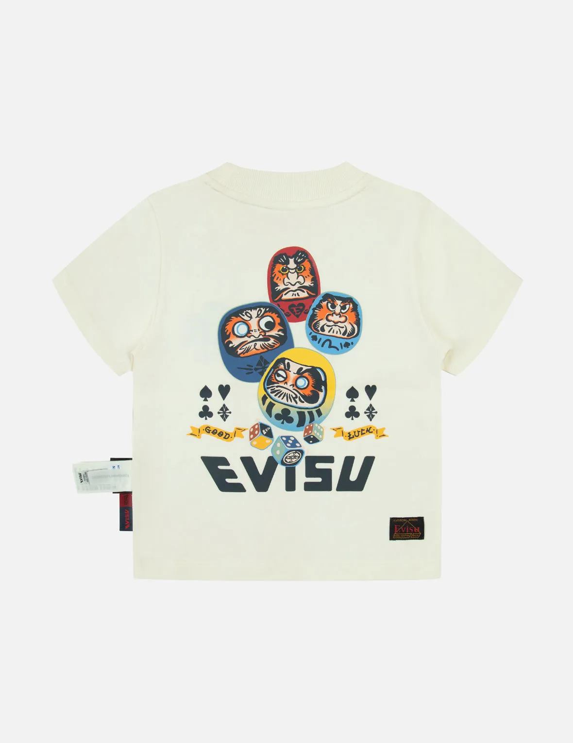 Logo and Retro Daruma Print Regular Fit T-shirt