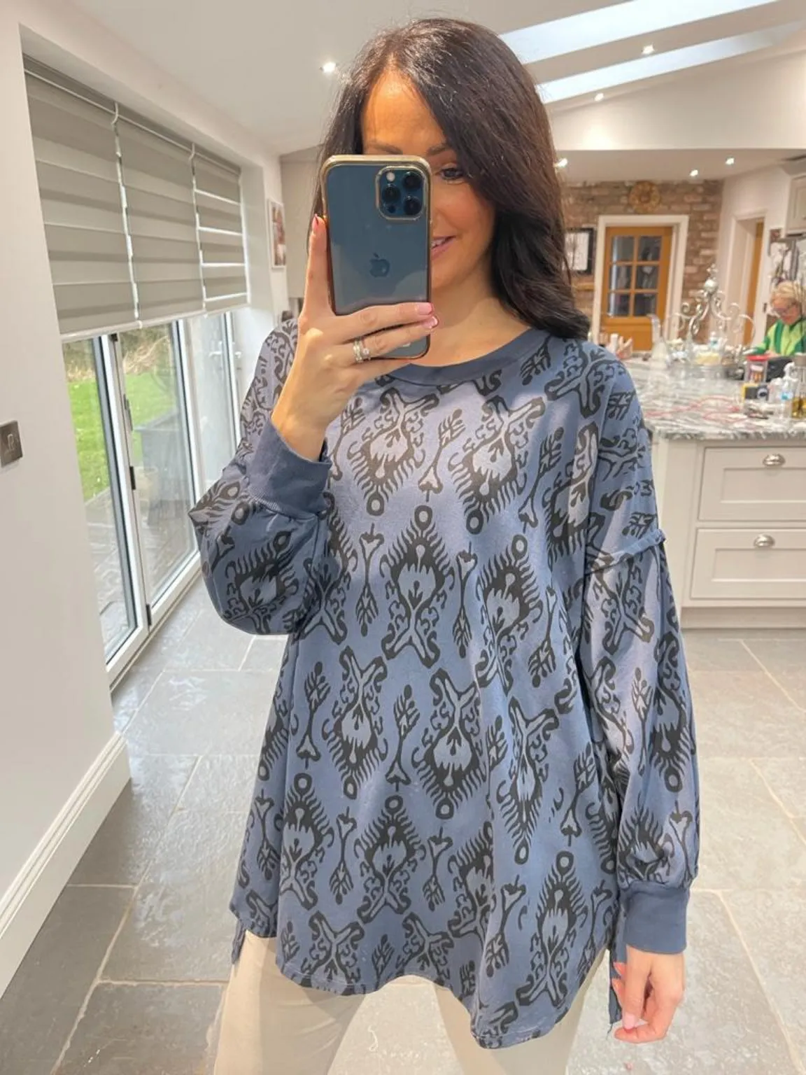 Long Sleeve Patterned Top Greta