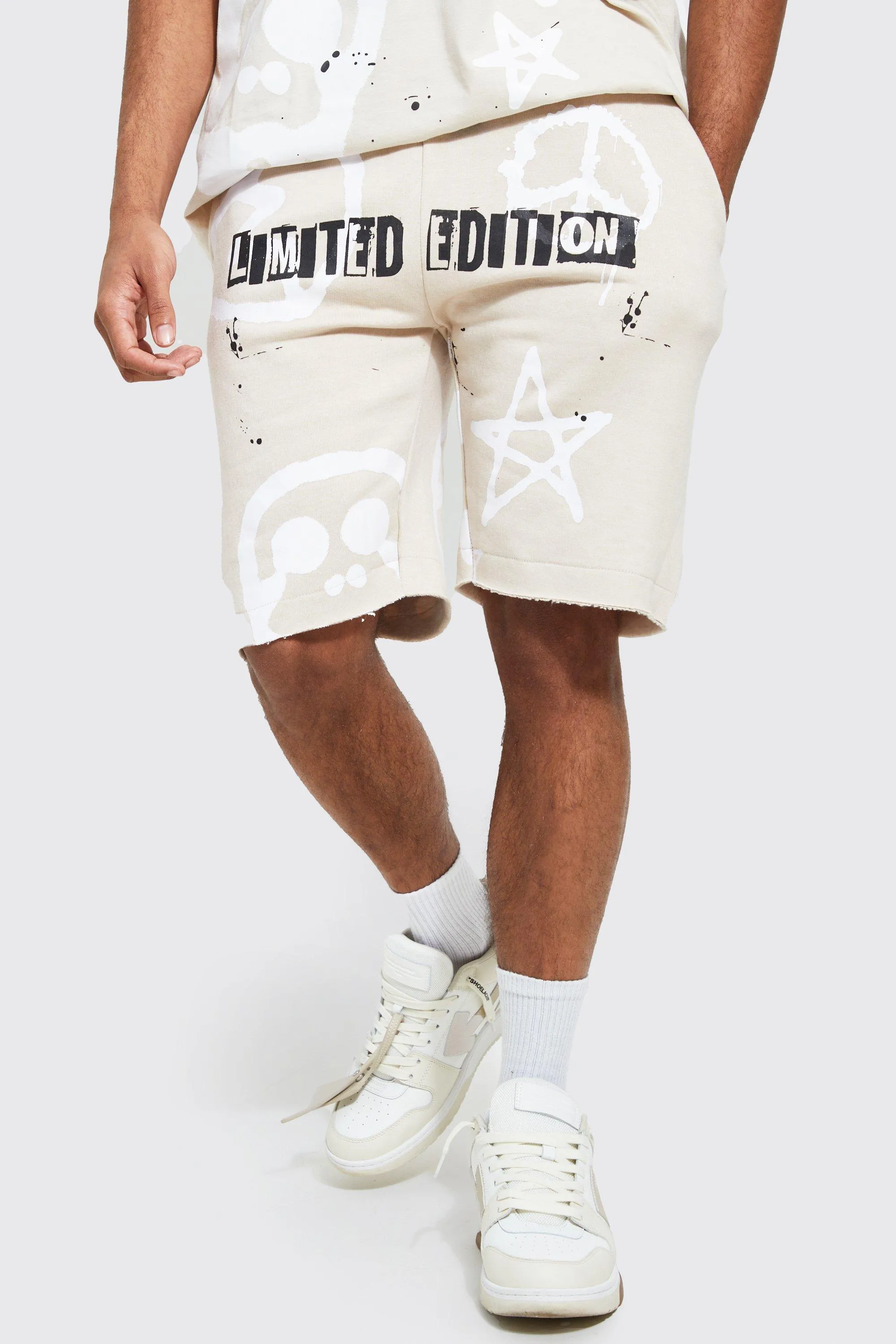 Loose Fit Graffiti Jersey Shorts