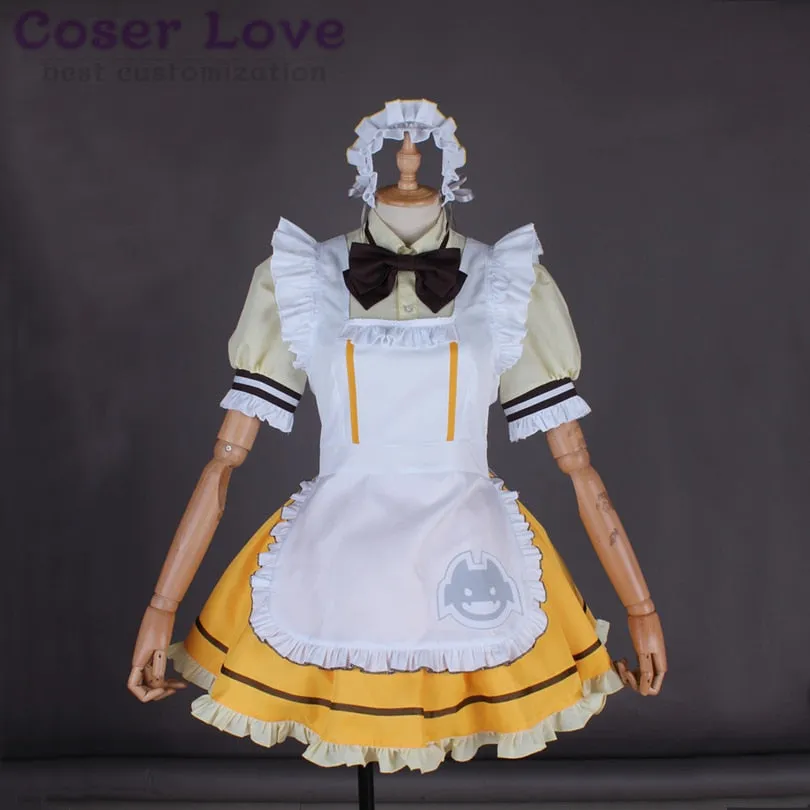 LoveLive Sunshine Aqours Tsushima Yoshiko Coffee Shop Dessert Striped Maid Cosplay Costume Halloween Christmas Carnaval Costume