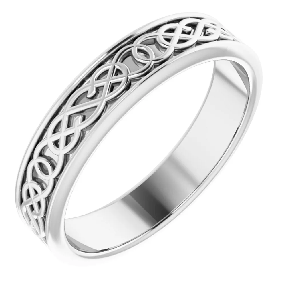 Men's 5mm Platinum Celtic Inspired Standard Fit Band