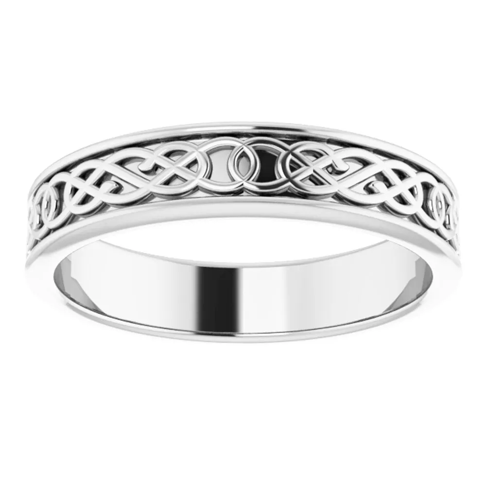 Men's 5mm Platinum Celtic Inspired Standard Fit Band