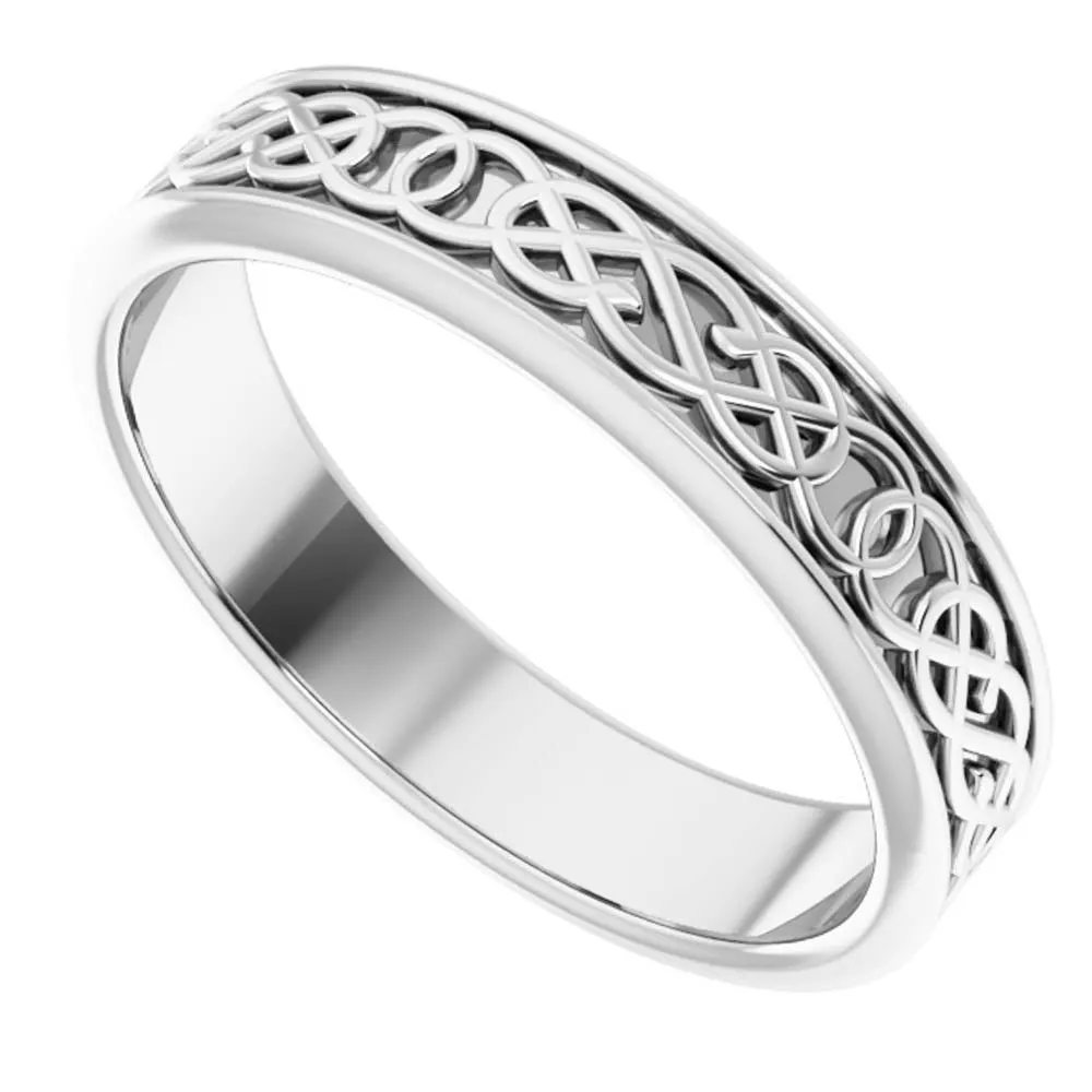 Men's 5mm Platinum Celtic Inspired Standard Fit Band