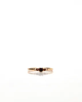 Mini Elise Ring with Chocolate and Champagne Diamond Gradient