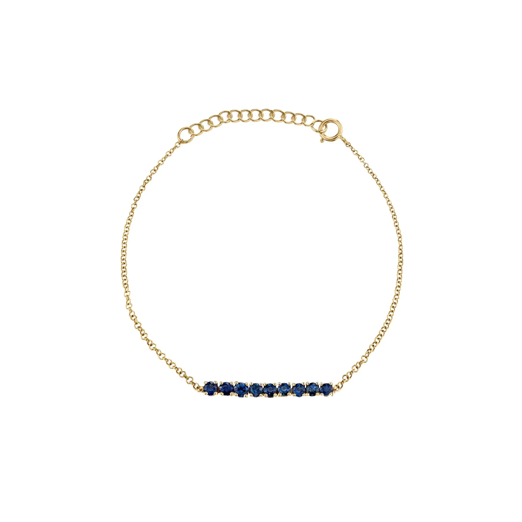 Mini Tennis Bracelet - Blue Sapphire / 14k Yellow Gold