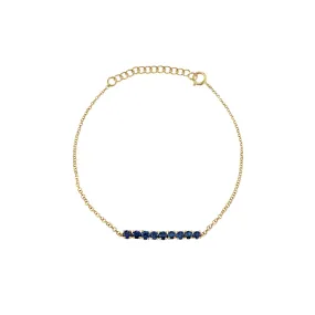 Mini Tennis Bracelet - Blue Sapphire / 14k Yellow Gold