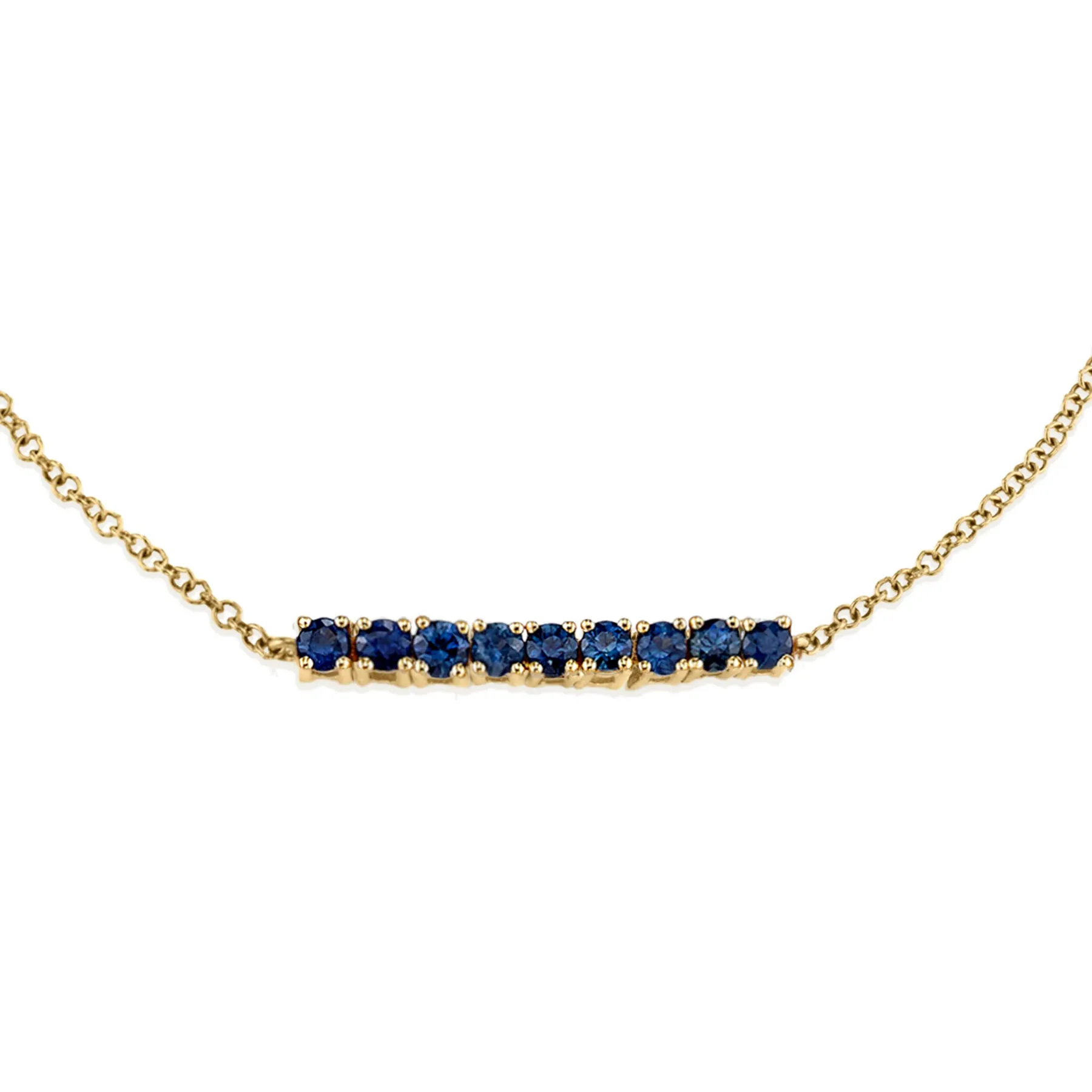 Mini Tennis Bracelet - Blue Sapphire / 14k Yellow Gold