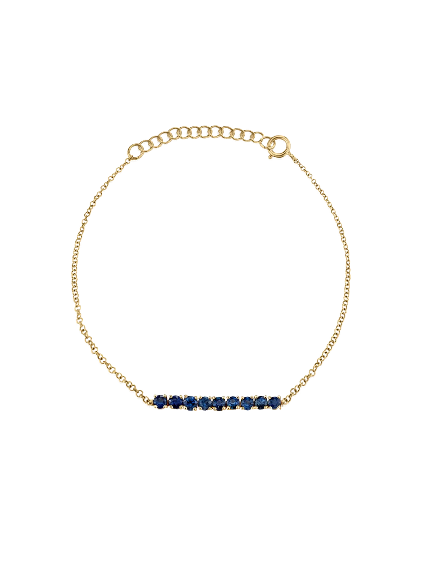 Mini Tennis Bracelet - Blue Sapphire / 14k Yellow Gold