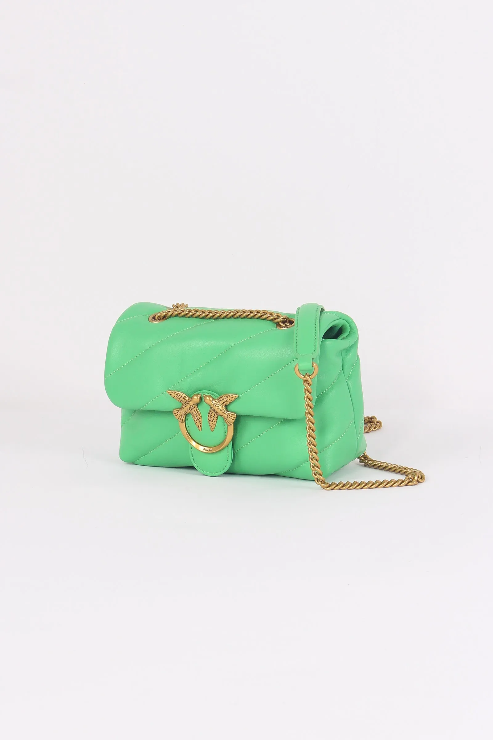 Mini Tracolla Love Puff Nappa Green