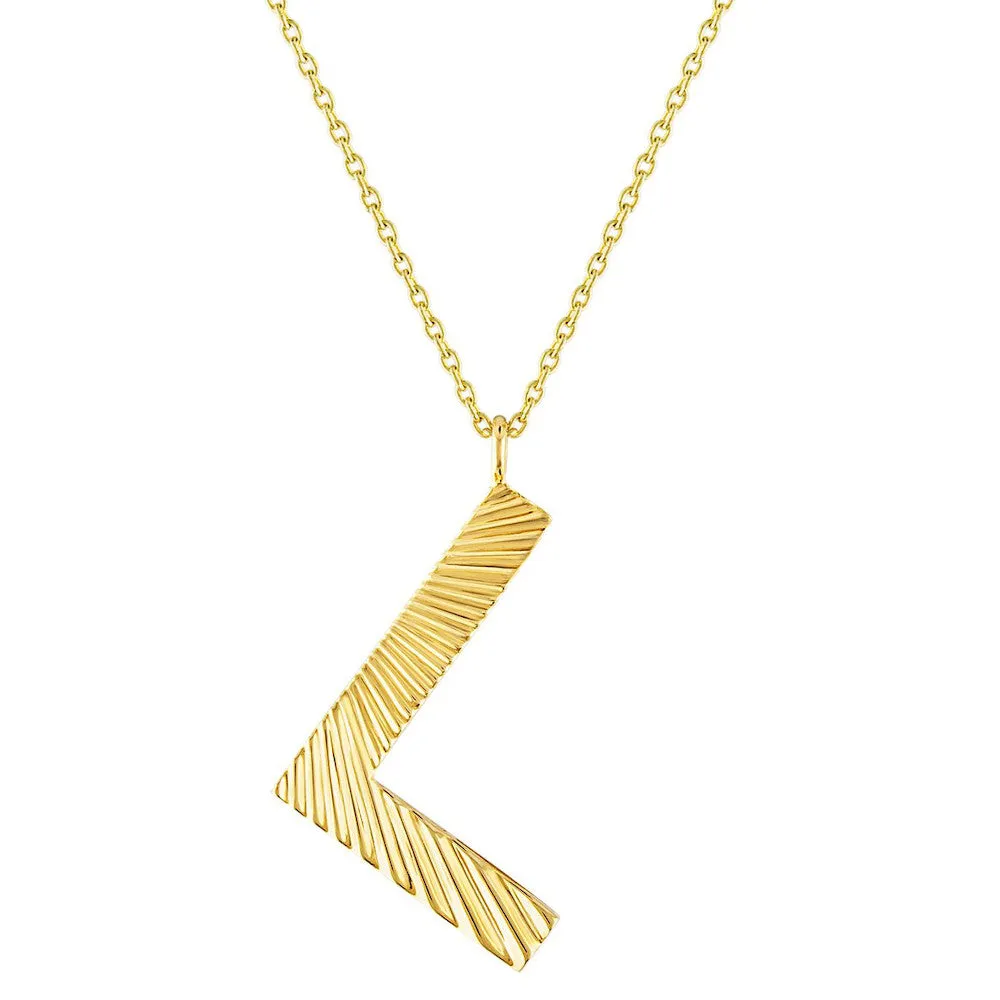 My Story Celeste Fluted Mini Initial L Necklace