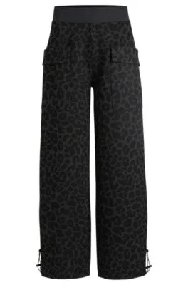 NAOMI x BOSS animal-print tracksuit bottoms with energear™