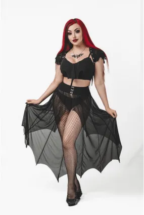 Necessary Evil Camazotz Crop Top with Mesh Bat Wing