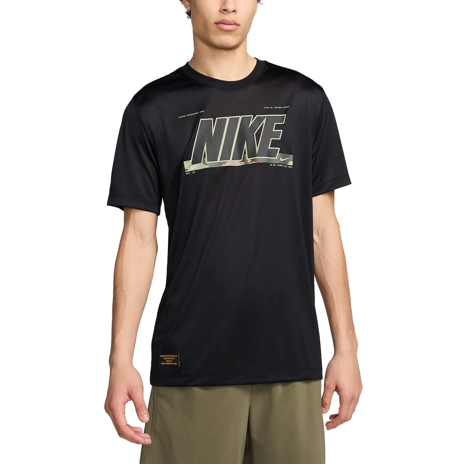 Nike Dri-FIT Camo Maglietta  Black