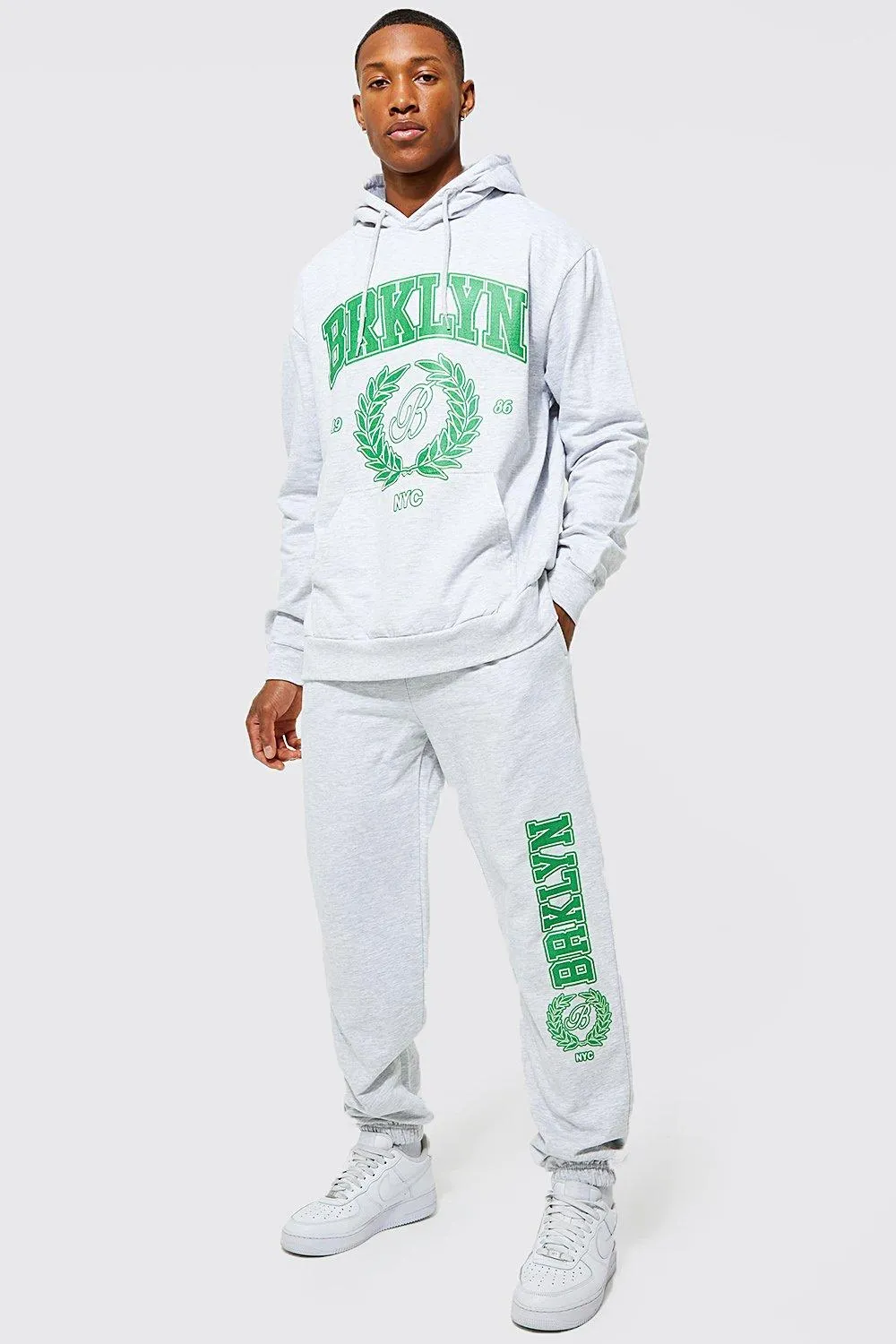 Oversized Brklyn Hooded Tracksuit | boohooMAN UK