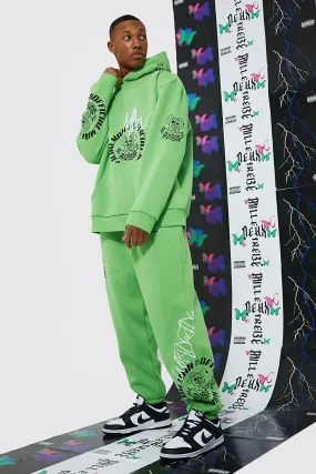 Oversized Evil Bunny Graphic Tracksuit | boohooMAN UK