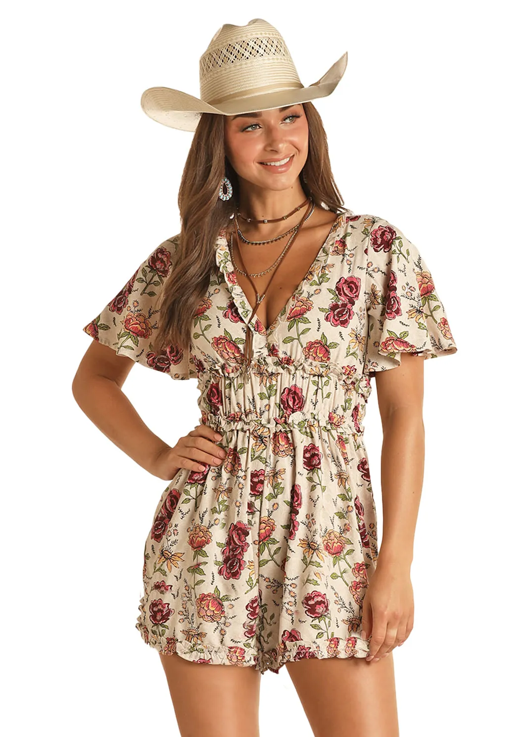 Panhandle Slim Womens Floral Romper