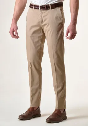 Pantalone beige tricotina tinto capo slim