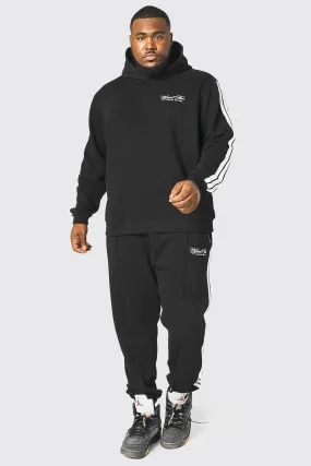 Plus Official Man Hooded Tracksuit With Tape