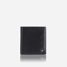 Slim Bifold Card Holder With Coin, Soft Black