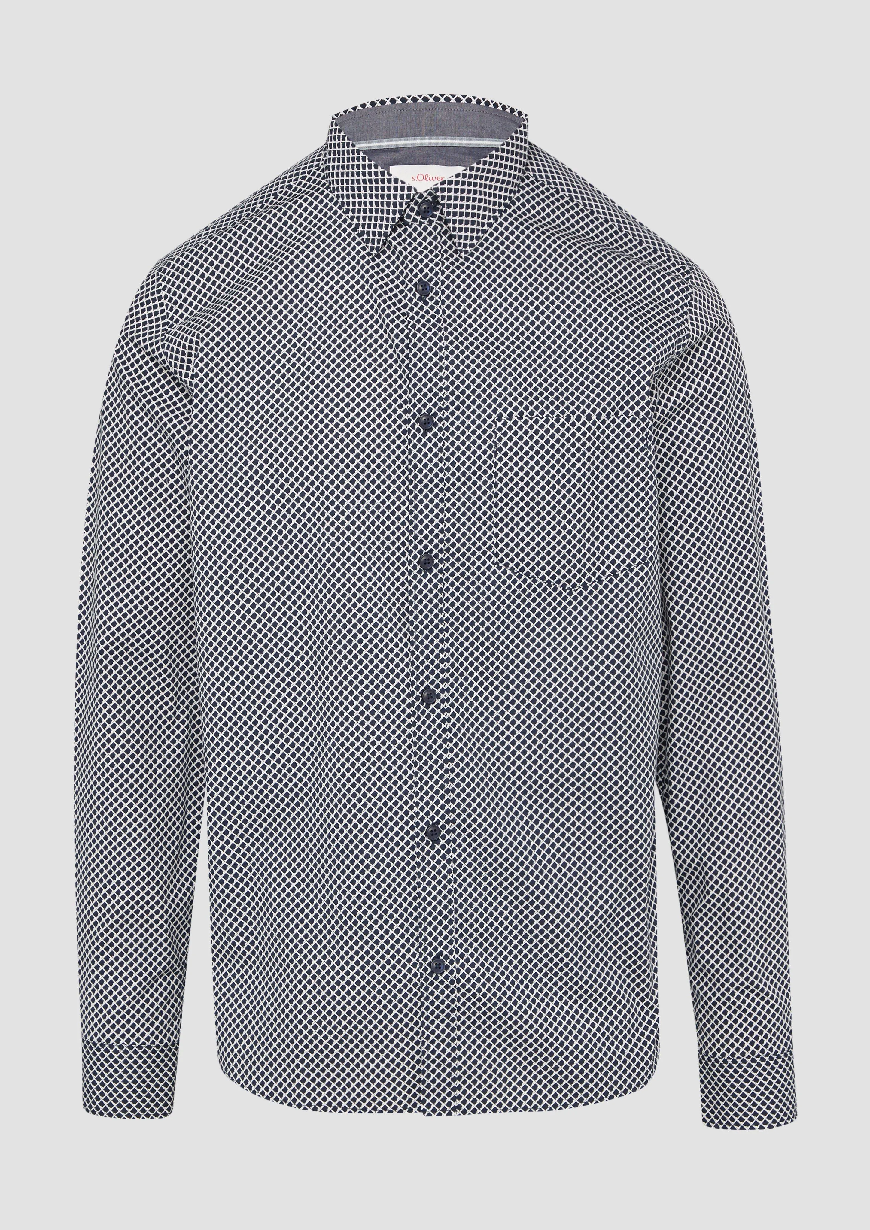 Slim fit: patterned shirt made of stretch cotton