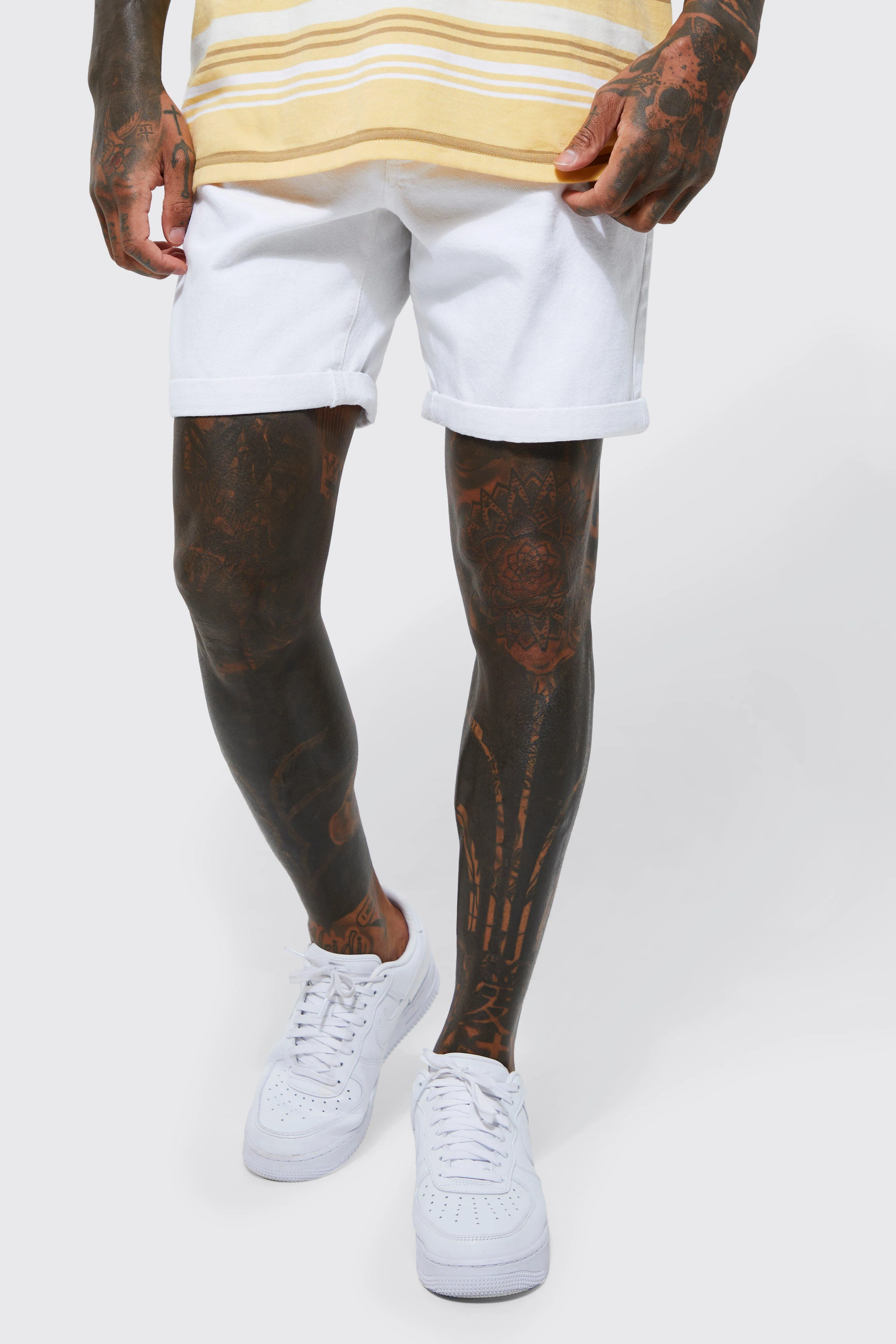 Slim Rigid Denim Short | boohooMAN UK