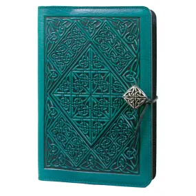 Small Leather Journal - Celtic Diamond in Teal