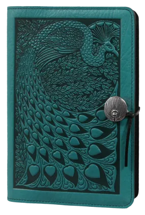 Small Leather Journal -  Peacock in Teal