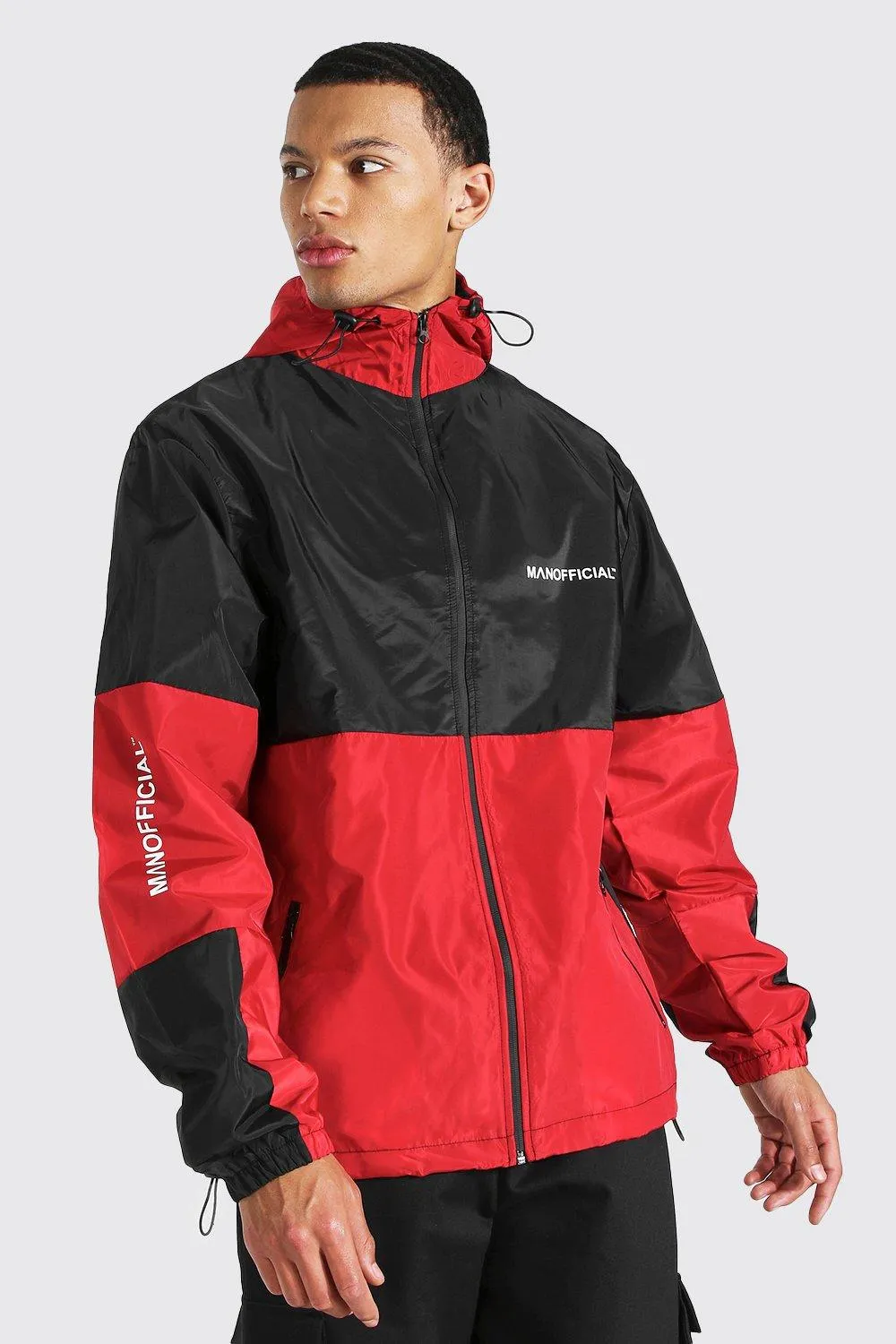 Tall Colour Block Sleeve Detail Cagoule | boohooMAN UK