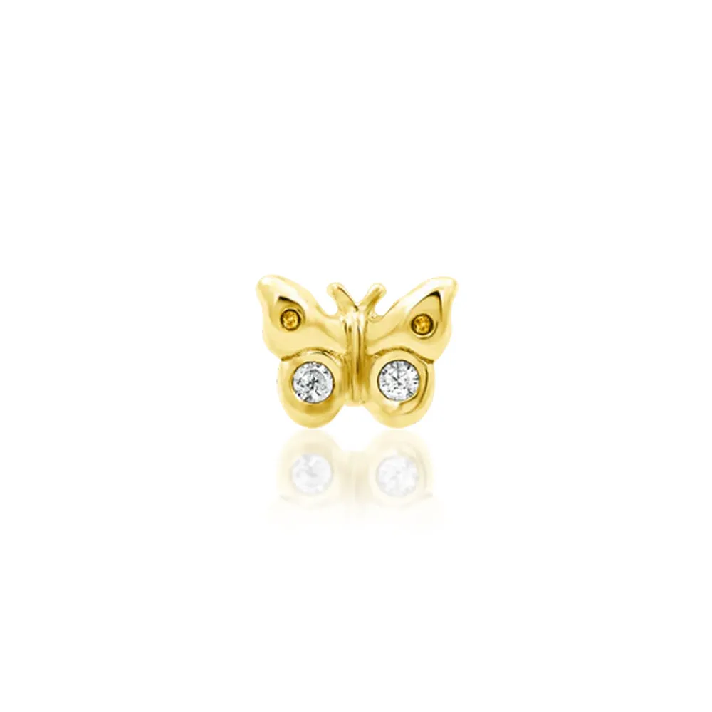 threadless: Mini Butterfly End in Gold with CZ's