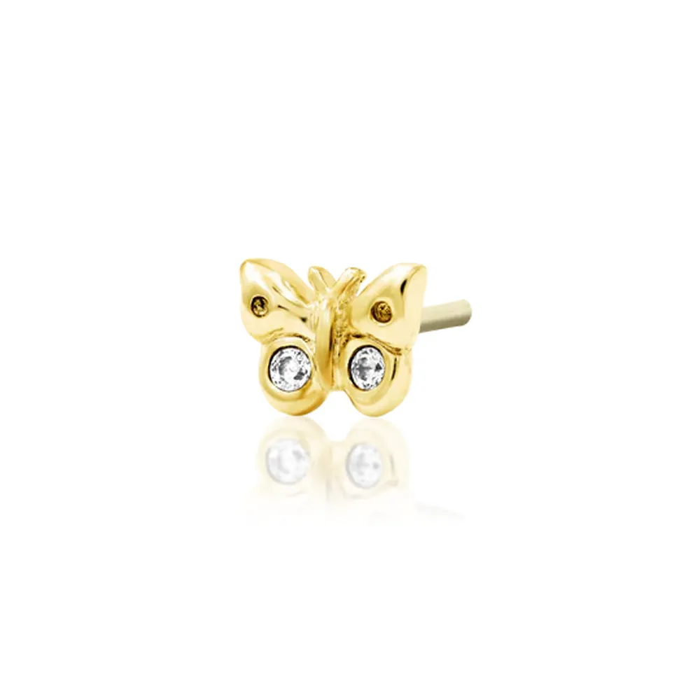 threadless: Mini Butterfly End in Gold with CZ's