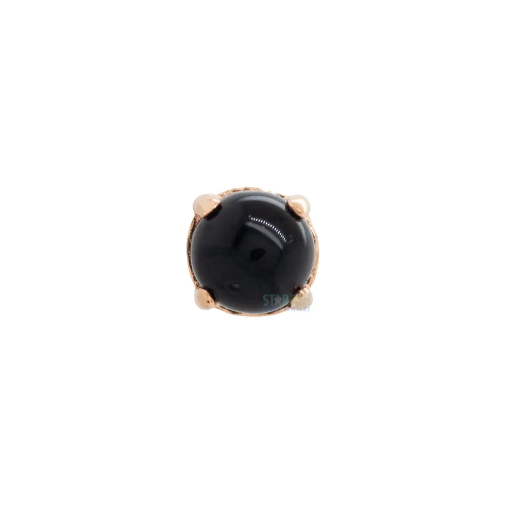 threadless: Ziana Prong-Set Natural Stone Cabochon End in Rose Gold