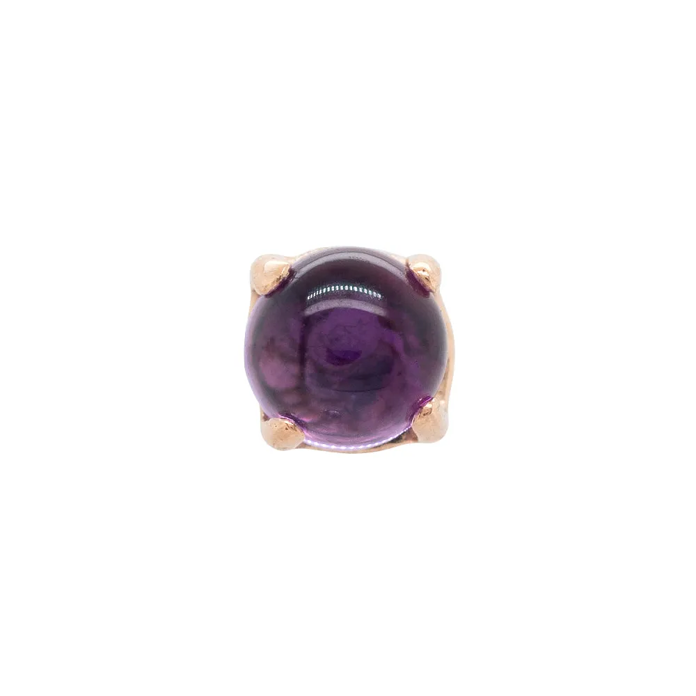 threadless: Ziana Prong-Set Natural Stone Cabochon End in Rose Gold