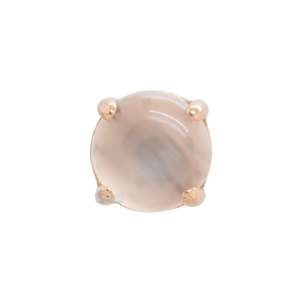 threadless: Ziana Prong-Set Natural Stone Cabochon End in Rose Gold