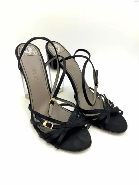 VERSACE Black Clear Satin Made in Spain Heels Shoe Size 40 US: 9-1/2 Shoes