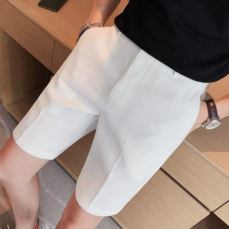 Waffle Fabric Slim Fit shorts