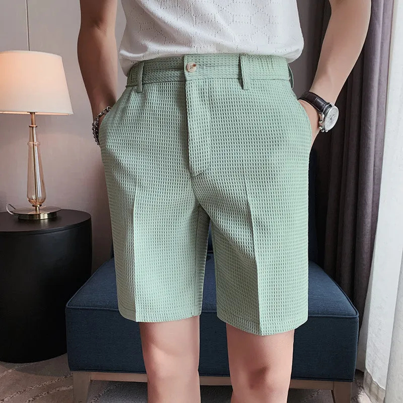 Waffle Fabric Slim Fit shorts