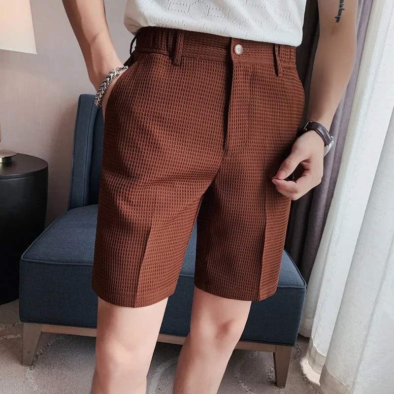 Waffle Fabric Slim Fit shorts