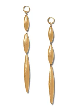 Zeppelin Cora 3 Drop Gold Leverback Earrings