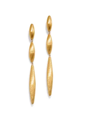 Zeppelin Isla Three Drop Gold Earrings